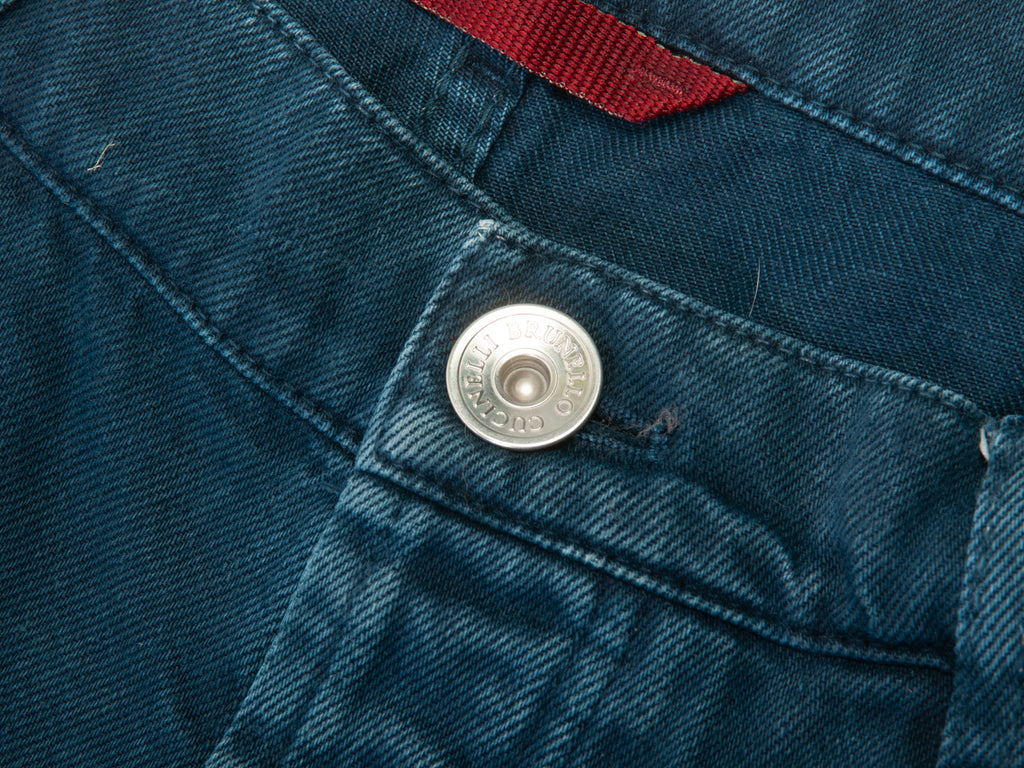 Brunello Cucinelli Blue Button Fly Jeans