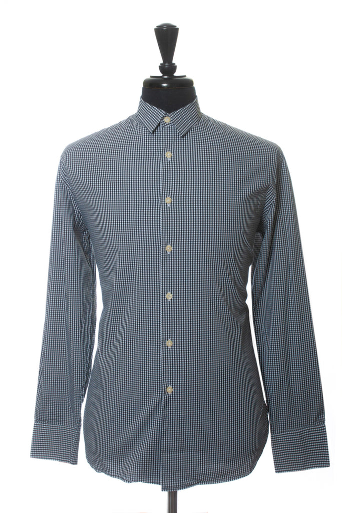 Paul Smith Black and White Check Stretch Dress Shirt