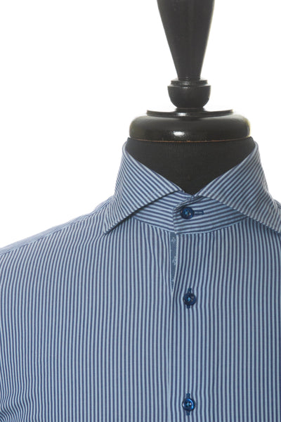 Stenstroms Light Blue Striped Fitted Body Dress Shirt