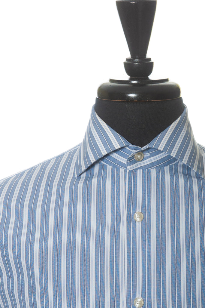 Hugo Boss Blue and White Striped Slim Fit Jaron Shirt