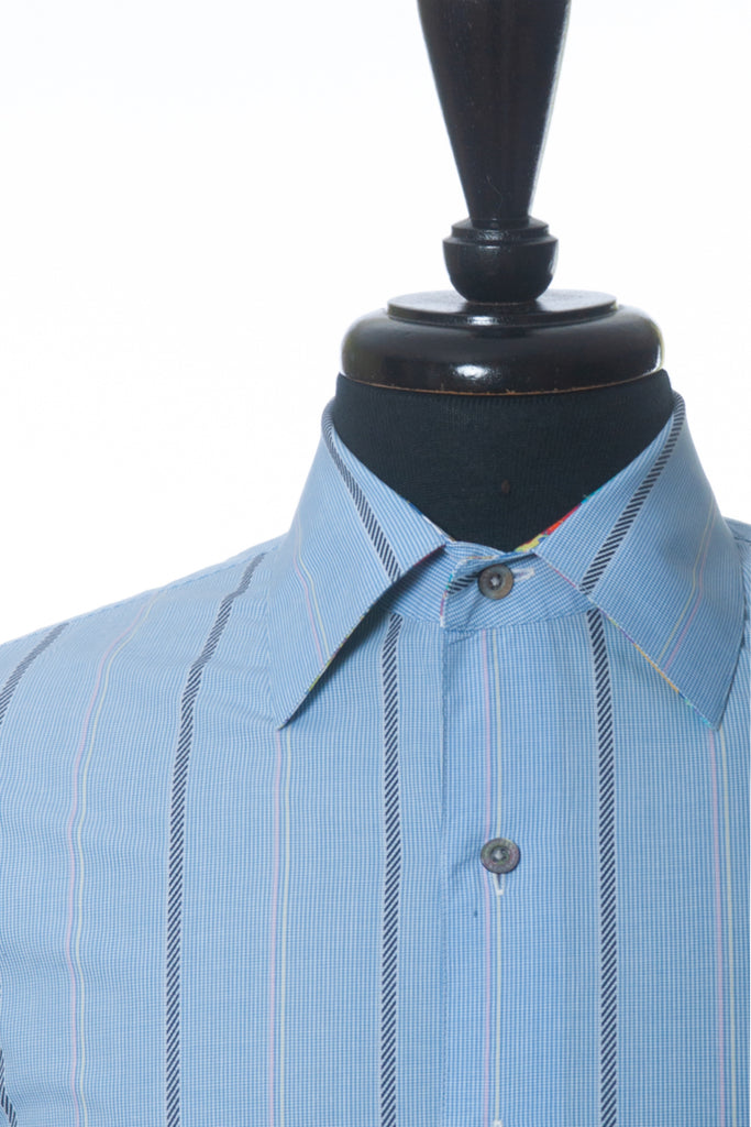 Robert Graham Blue Pattern Striped Shirt