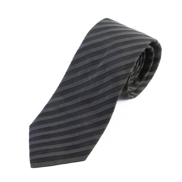 Strellson Charcoal Grey Striped Silk Tie