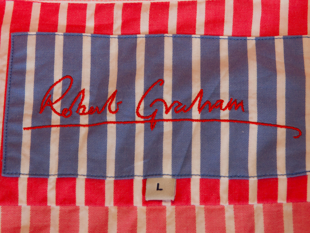 Robert Graham Bold Coral Pink Striped Shirt