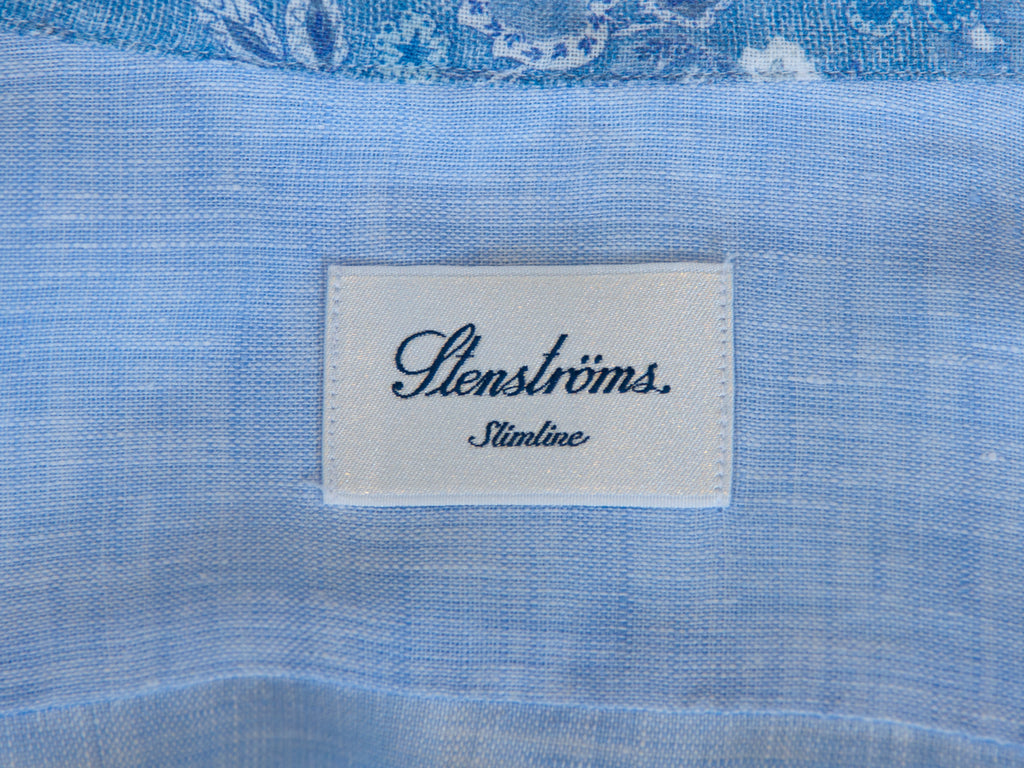 Stenstroms Slimline Blue Linen Shirt