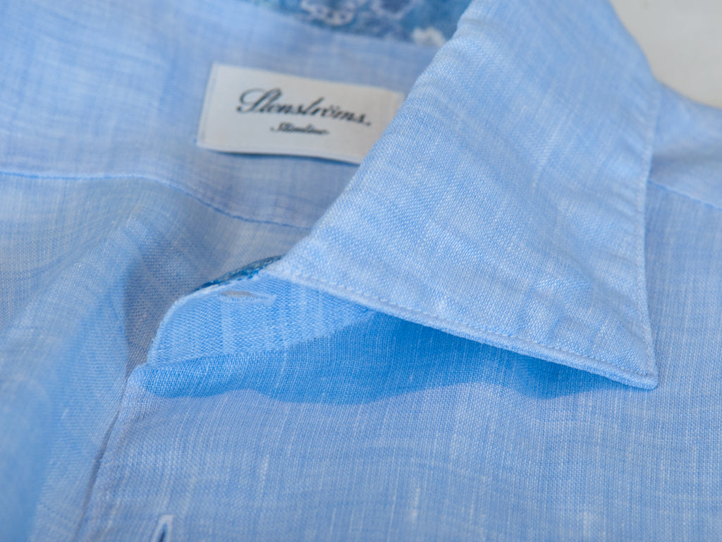 Stenstroms Slimline Blue Linen Shirt