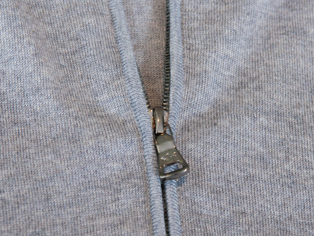 Paul & Shark Grey Summer Wool Quarter Zip Sweater