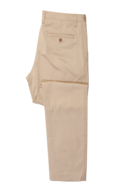 Saint Laurent Pleated Beige Stretch Cotton Pants