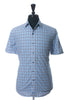 Robert Graham Blue on White Check Short Sleeve Shirt