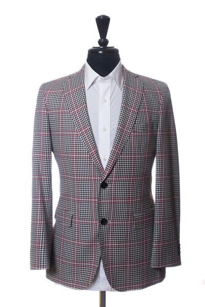 Hugo Boss Red and Black Check Extra Slim Fit Roan1 Blazer