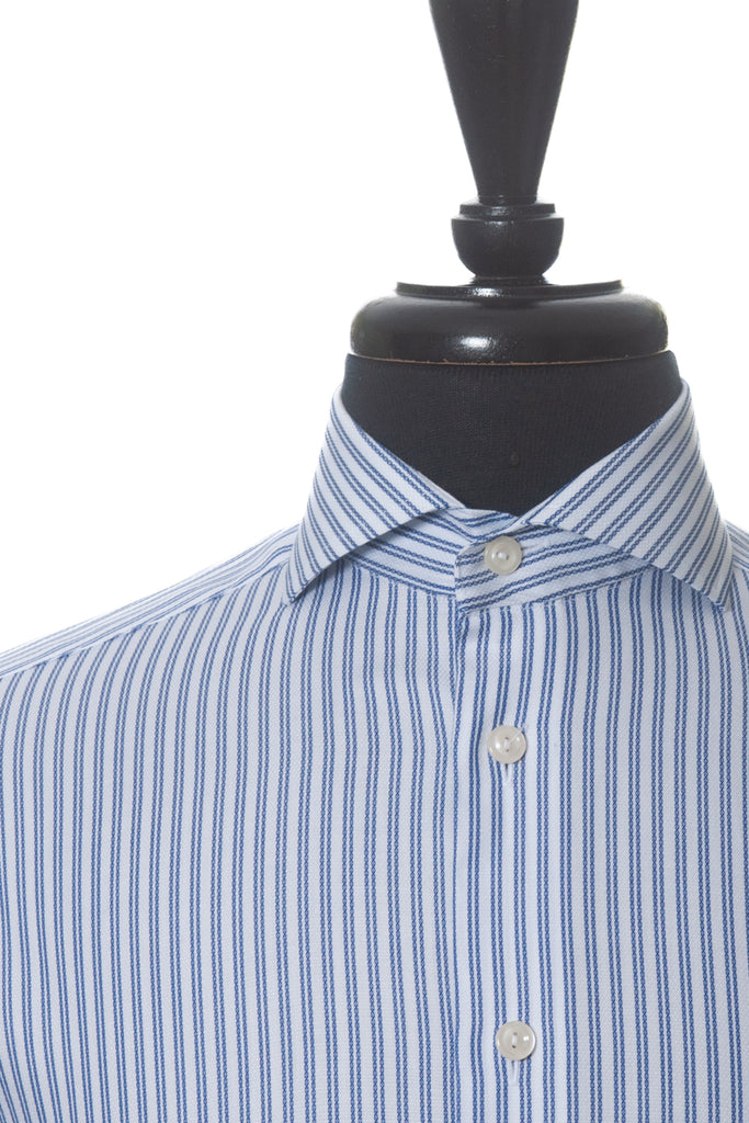 Eton Blue Striped Slim Fit Dobby Shirt