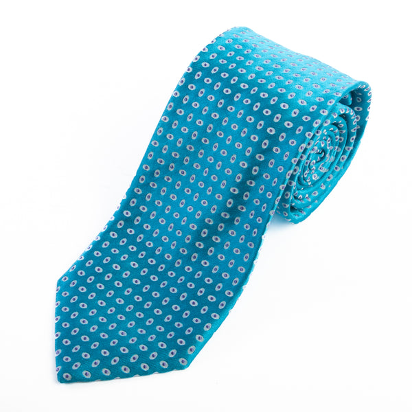 Altea Aqua Blue Geometric Patterned Tie