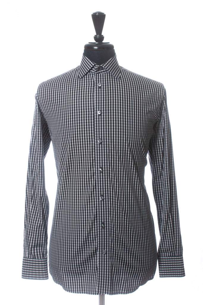 Eton Black Check Contemporary Fit Dress Shirt