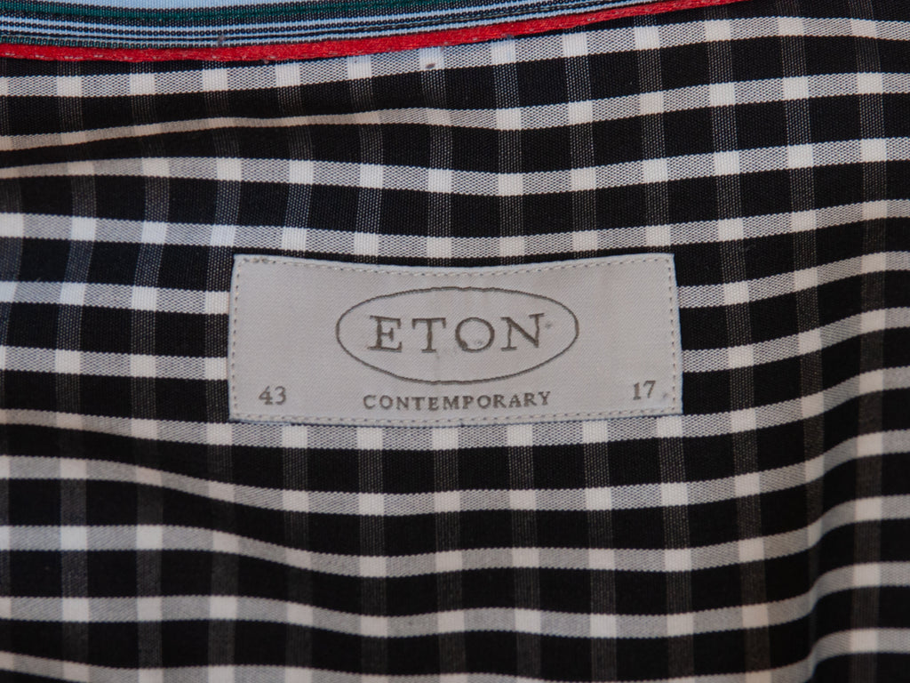 Eton Black Check Contemporary Fit Dress Shirt