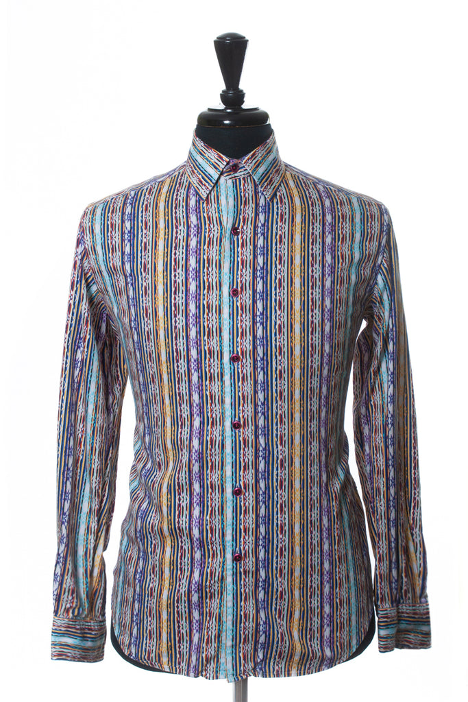 Robert Graham Bold Multi Colored Patterned Stripe Shirt