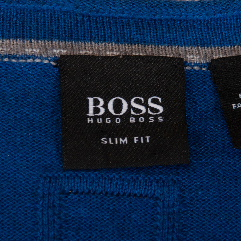 Hugo Boss Royal Blue Slim Fit V-Neck Sweater