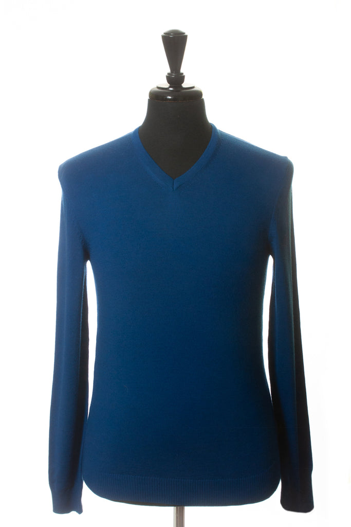 Hugo Boss Royal Blue Slim Fit V-Neck Sweater