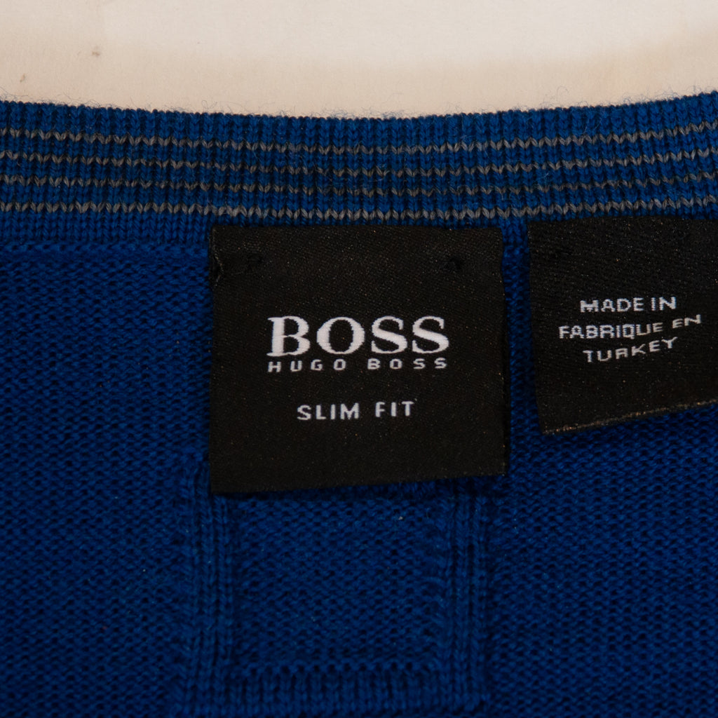 Hugo Boss Royal Blue Slim Fit V-Neck Sweater