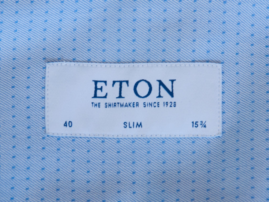 Eton Slim Fit Blue Dot Signature Twill Shirt