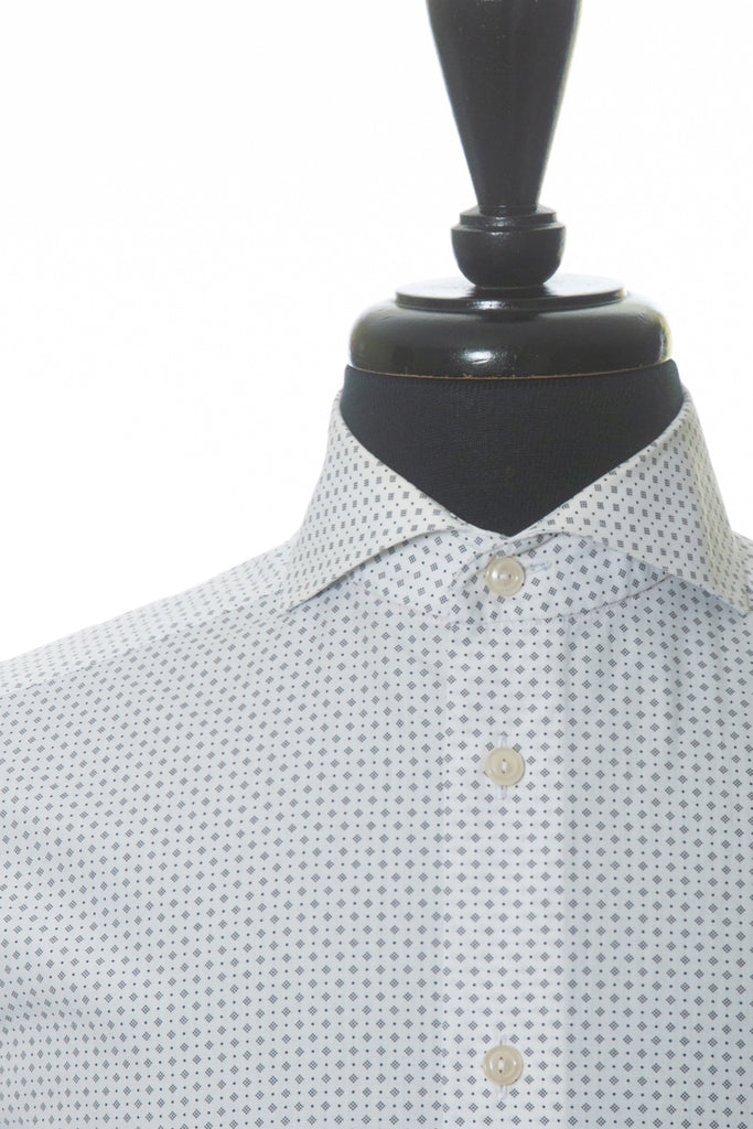 Eton White Print Slim Fit Dress Shirt