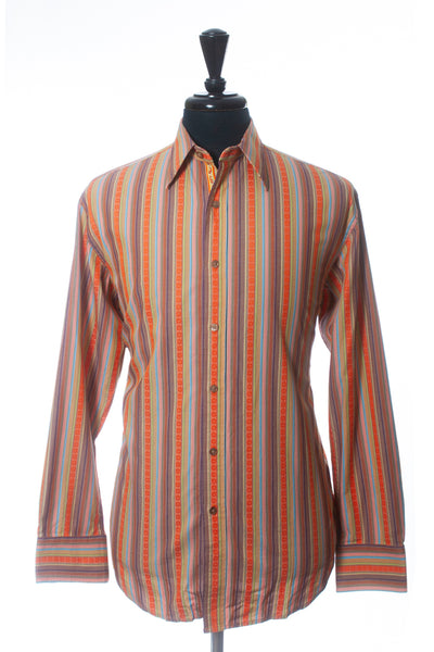 Robert Graham Orange Striped Shirt