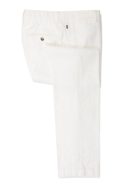 Hugo Boss White Linen Stanino5-W Pants