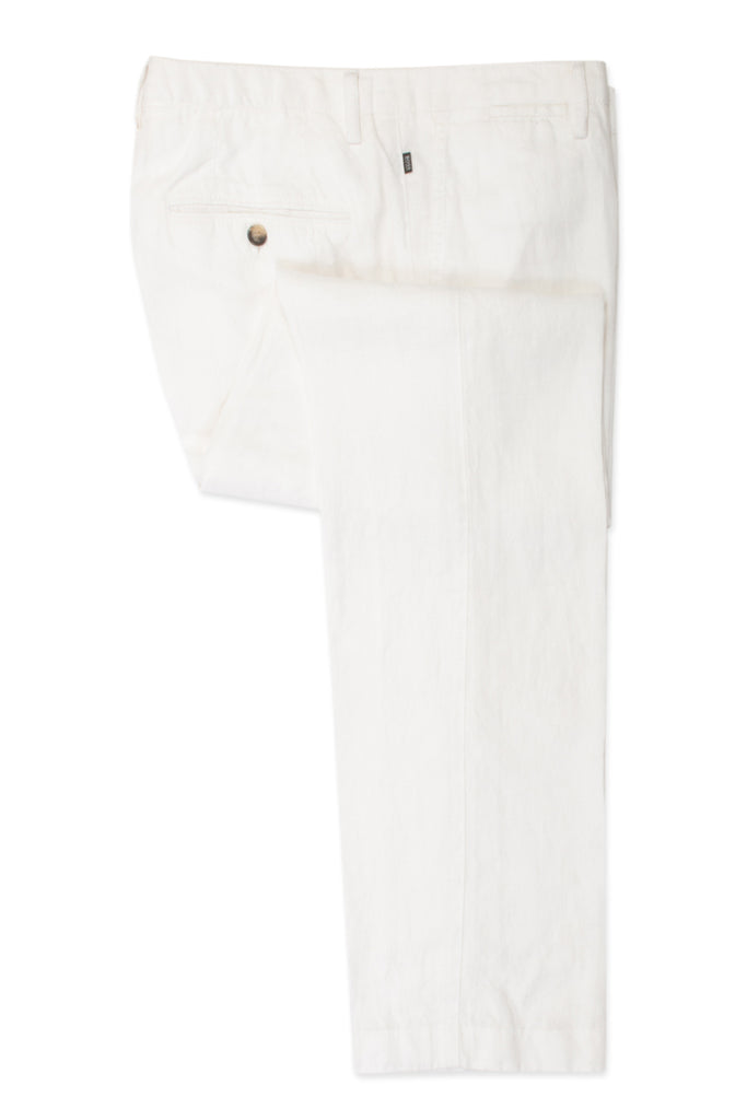 Hugo Boss White Linen Stanino5-W Pants