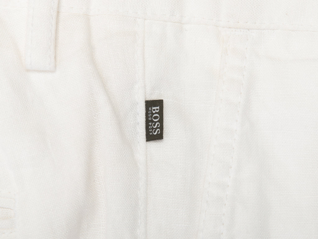 Hugo Boss White Linen Stanino5-W Pants