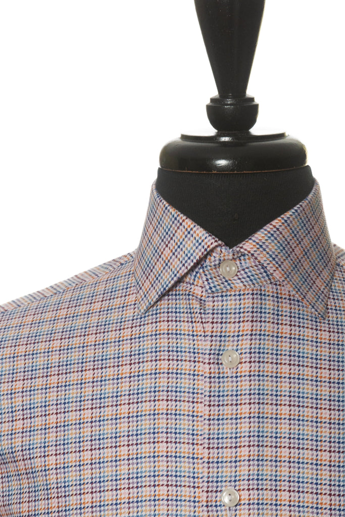 Eton Multi Check Textured Twill Slim Fit Shirt