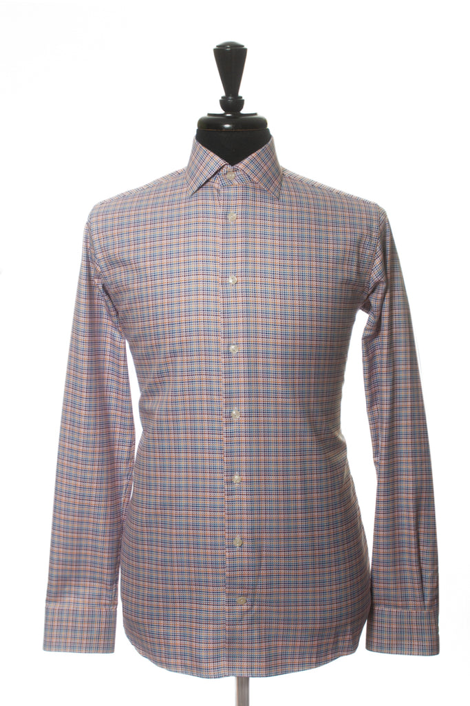 Eton Multi Check Textured Twill Slim Fit Shirt