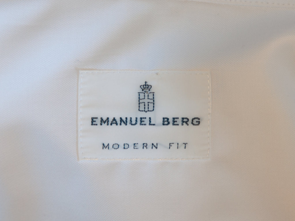 Emmanuel Berg White Modern Fit Dress Shirt