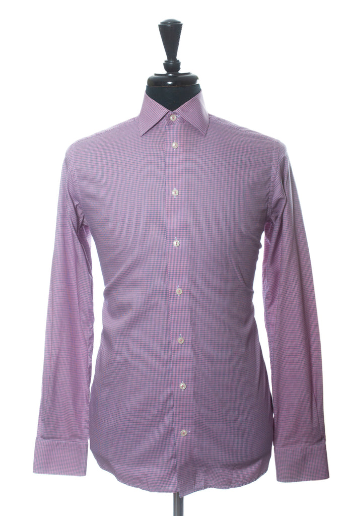 Eton Pink Check Contemporary Fit Shirt