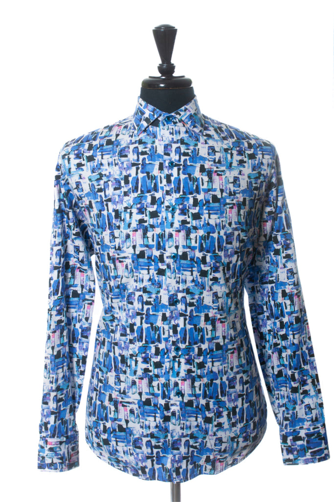 Robert Graham Blue Abstract Print Classic Fit Shirt