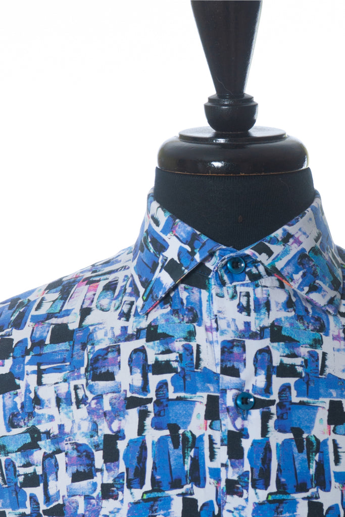 Robert Graham Blue Abstract Print Classic Fit Shirt