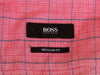 Hugo Boss Red Check Regular Fit Linen Blend Enzo Shirt