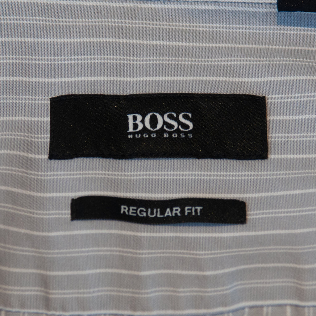 Hugo Boss Grey Striped Regular Fit Brady Shirt