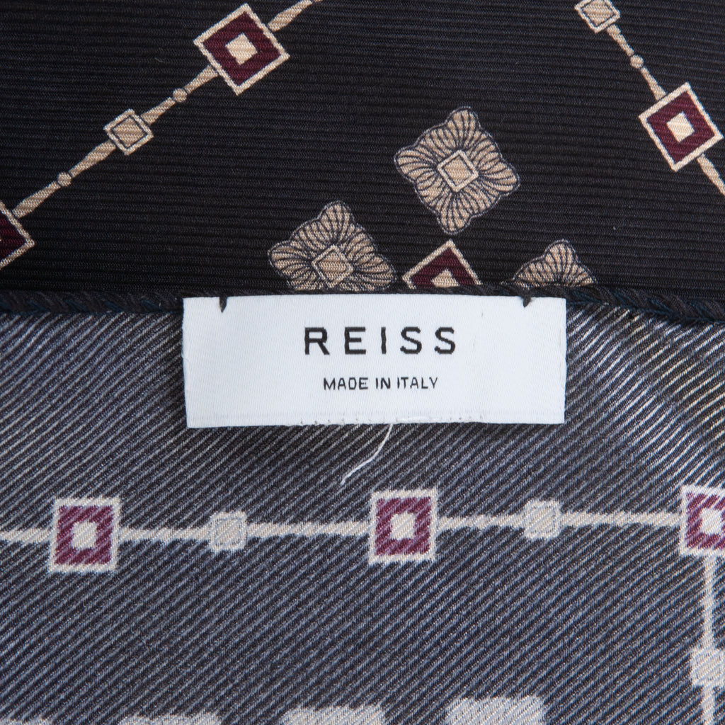 Reiss Black Print Pocket Square