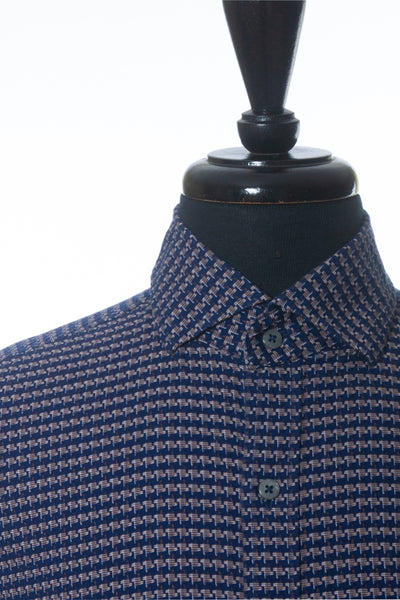 Robert Graham Brown on Navy Weave Modern American Tailored Fit Shirt