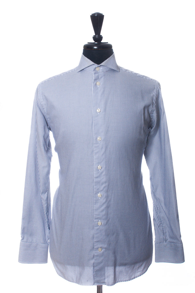 Eton Grey Striped Slim Fit Oxford Shirt