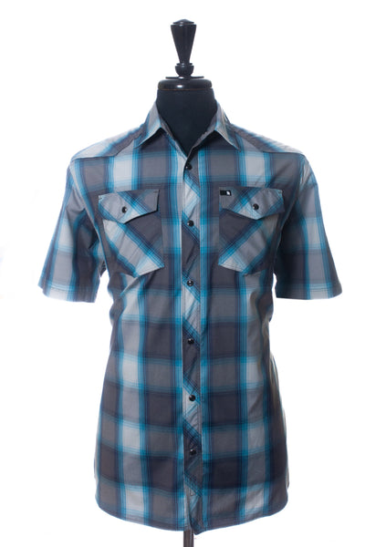 North Face Blue Check Short Sleeve Shirt