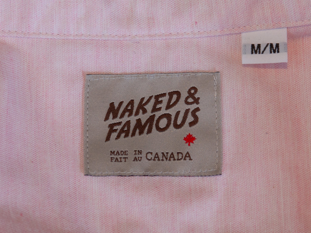 Naked & Famous Pink Lightweight Oxford Button Down Shirt