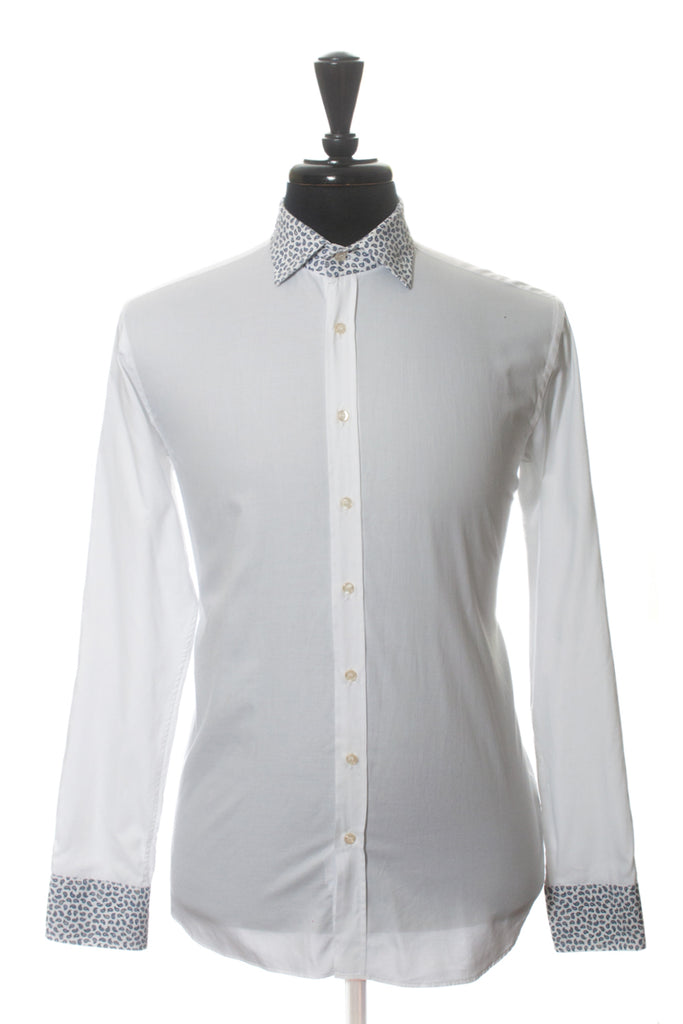 Etro White Paisley Collar Dress Shirt