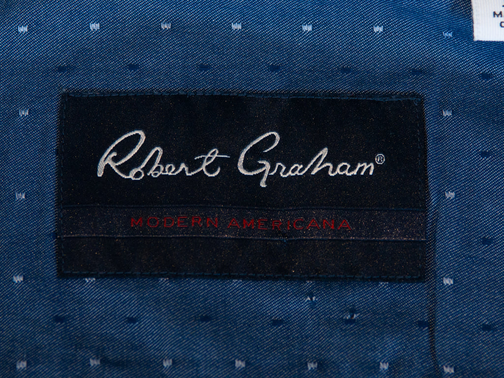 Robert Graham Modern Americana Slate Grey Geo Print Tailored Fit Shirt