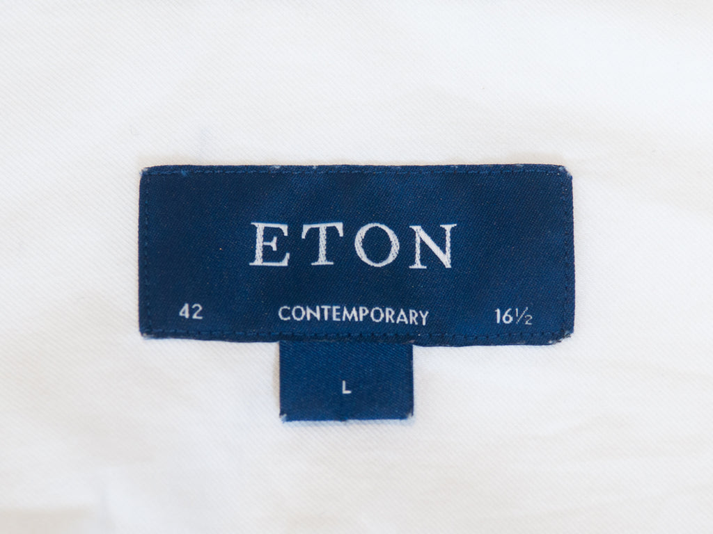 Eton White Silk Blend Contemporary Fit Shirt