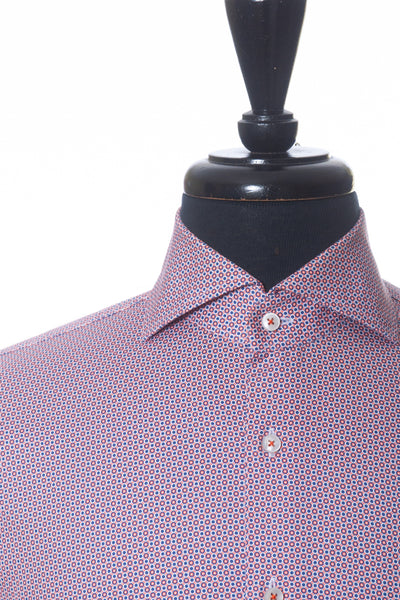 Stenstroms Orange Dot Print Slimline Shirt