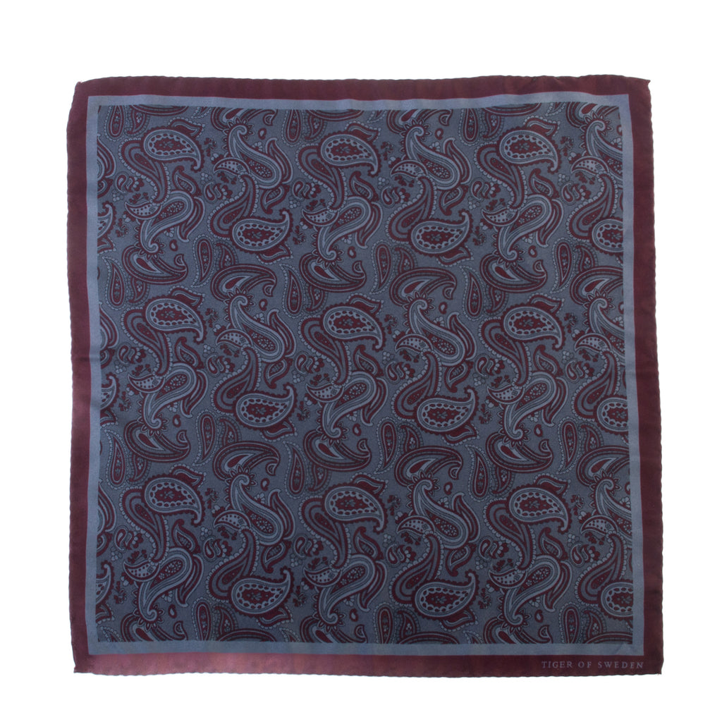 Tiger of Sweden Merlot Paisley Pocket Square