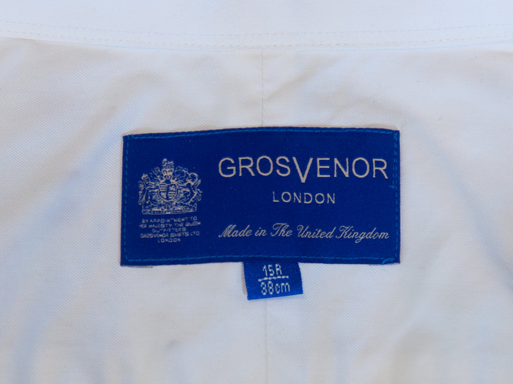 Grosvenor Blue Windowpane Check Fitted Body Shirt