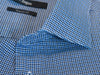 ZZegna Blue and White Houndstooth Regular Fit Shirt