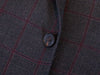 Luigi Bianchi Red on Brown Windowpane Check Suit