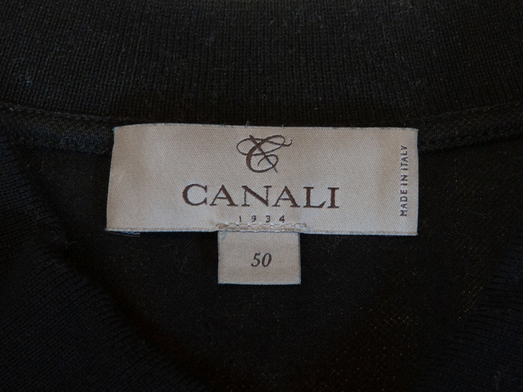 Canali Black Cotton Polo Shirt