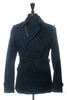 Sandro Navy Blue Washed Cotton Belted Jacket